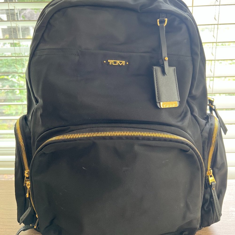 TUMI Voyageur Carson Backpack (Black/Gold)- GUC